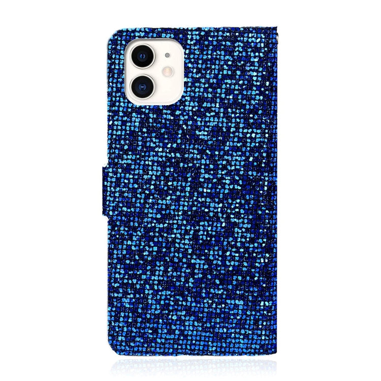 For iPhone 13 mini Glitter Powder Horizontal Flip Leather Case with Card Slots & Holder & Lanyard