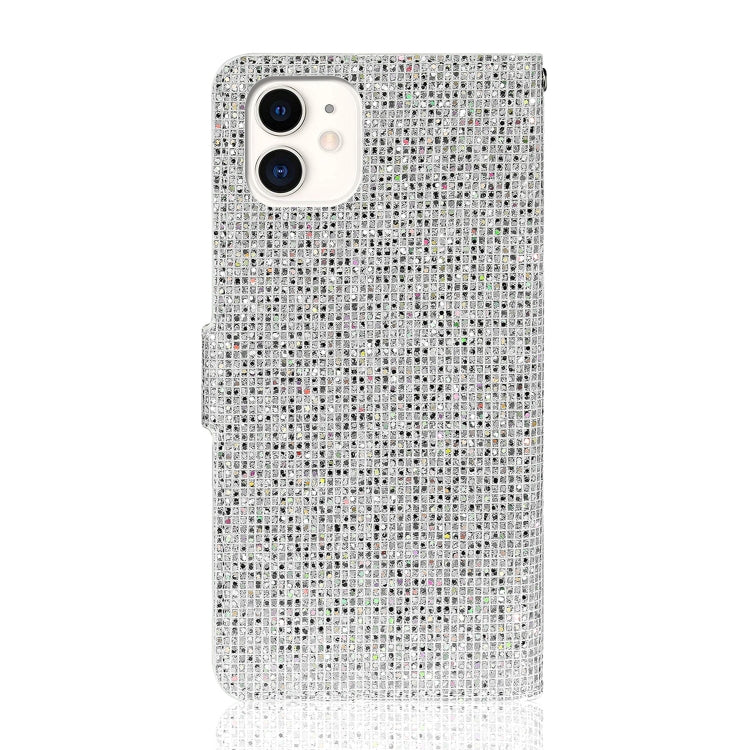 For iPhone 13 mini Glitter Powder Horizontal Flip Leather Case with Card Slots & Holder & Lanyard
