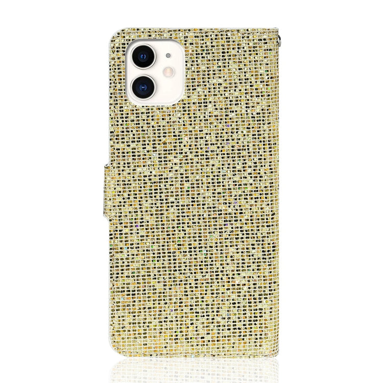 For iPhone 13 mini Glitter Powder Horizontal Flip Leather Case with Card Slots & Holder & Lanyard