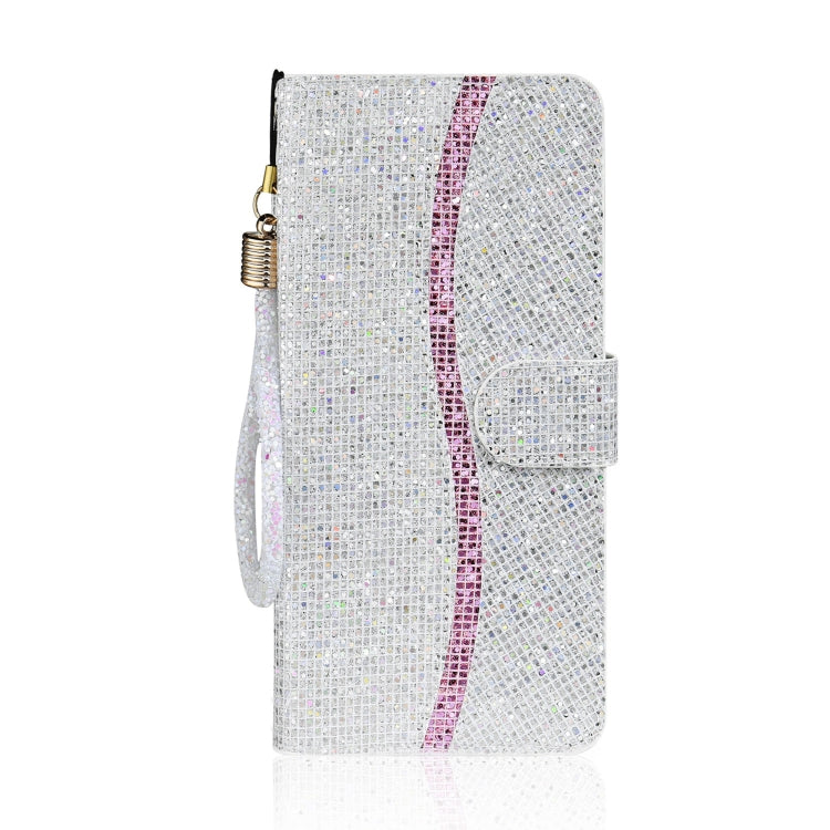 For Samsung Galaxy A03s (EU Version) Glitter Powder Horizontal Flip Leather Case with Card Slots & Holder & Lanyard