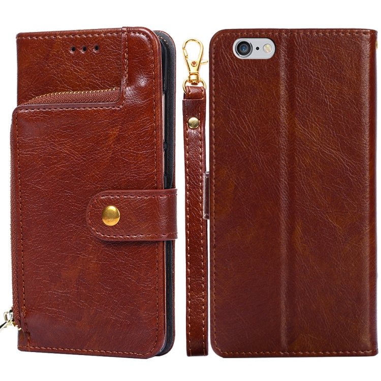 Zipper Bag PU + TPU Horizontal Flip Leather Case with Holder & Card Slot & Wallet & Lanyard For iPhone 6 / 6S