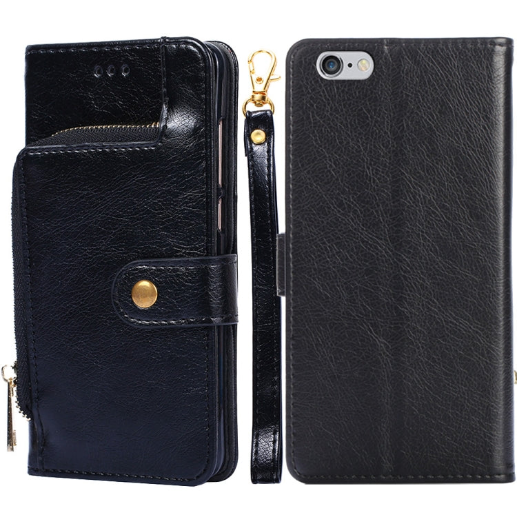 For iPhone SE 2022 / SE 2020 / 8 / 7 Zipper Bag Horizontal Flip Leather Case with Holder & Card Slot & Wallet & Lanyard