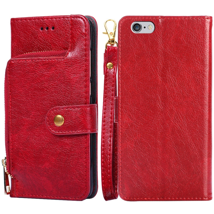 For iPhone SE 2022 / SE 2020 / 8 / 7 Zipper Bag Horizontal Flip Leather Case with Holder & Card Slot & Wallet & Lanyard