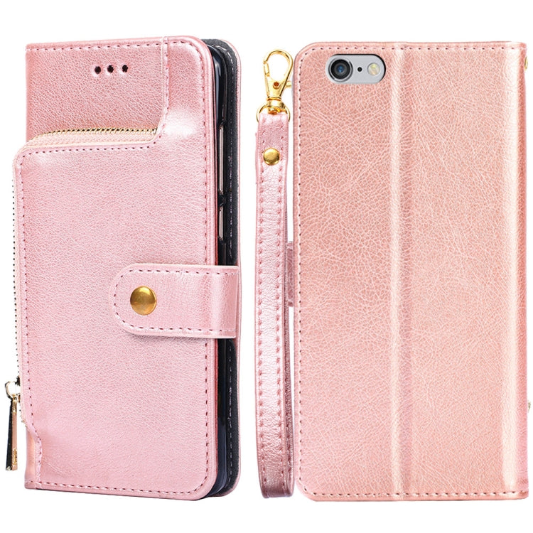 For iPhone SE 2022 / SE 2020 / 8 / 7 Zipper Bag Horizontal Flip Leather Case with Holder & Card Slot & Wallet & Lanyard