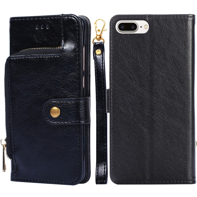 Zipper Bag PU + TPU Horizontal Flip Leather Case with Holder & Card Slot & Wallet & Lanyard For iPhone 7 Plus