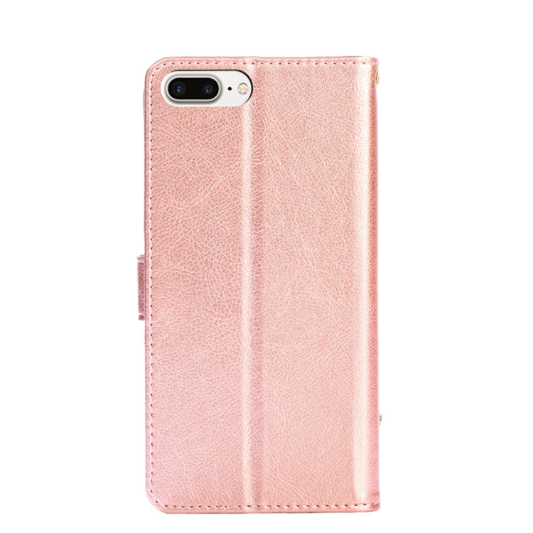 Zipper Bag PU + TPU Horizontal Flip Leather Case with Holder & Card Slot & Wallet & Lanyard For iPhone 7 Plus