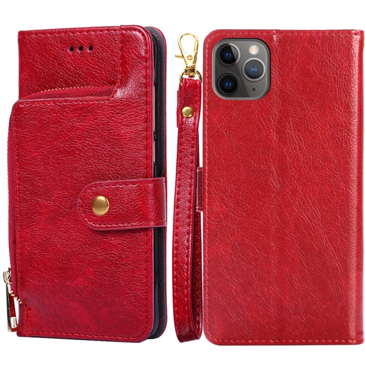 For iPhone 11 Pro Max Zipper Bag PU + TPU Horizontal Flip Leather Case with Holder & Card Slot & Wallet & Lanyard