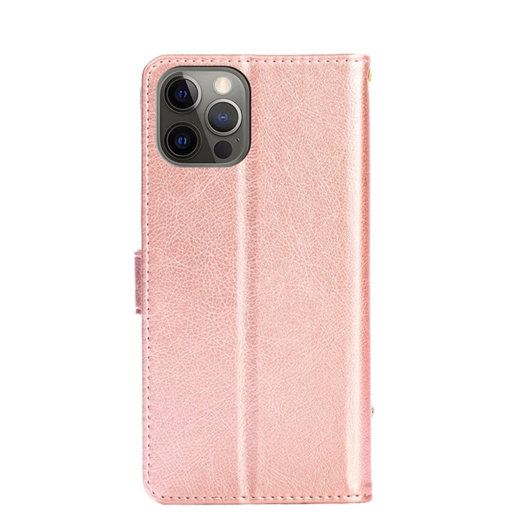 For iPhone 12 Pro Zipper Bag PU + TPU Horizontal Flip Leather Case with Holder & Card Slot & Wallet & Lanyard / 12