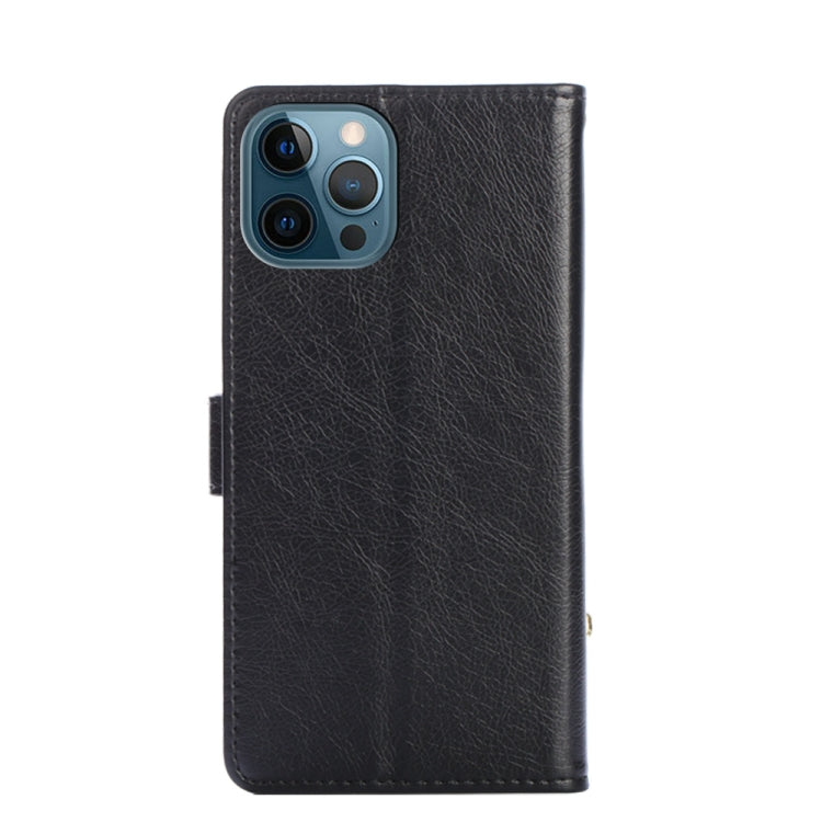 For iPhone 12 Pro Max Zipper Bag PU + TPU Horizontal Flip Leather Case with Holder & Card Slot & Wallet & Lanyard