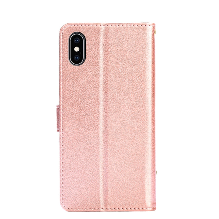 For iPhone X / XS Zipper Bag PU + TPU Horizontal Flip Leather Case with Holder & Card Slot & Wallet & Lanyard