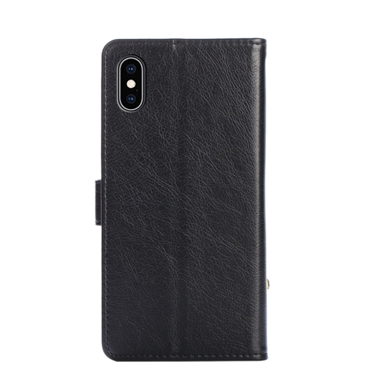 For iPhone XS Max Zipper Bag PU + TPU Horizontal Flip Leather Case with Holder & Card Slot & Wallet & Lanyard