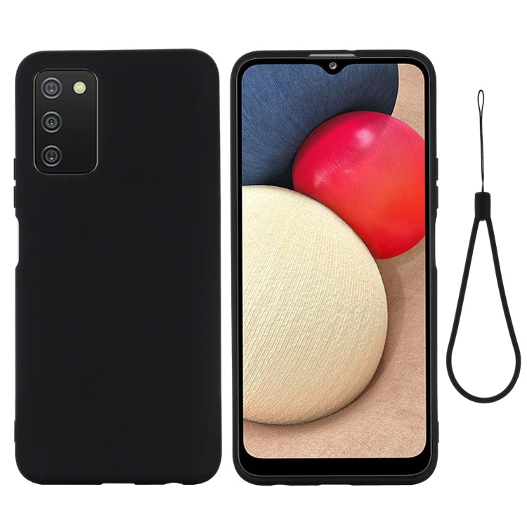 For Samsung Galaxy A03s (166.59mm) Pure Color Liquid Silicone Shockproof Full Coverage Case