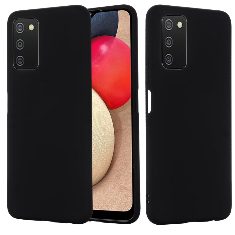 For Samsung Galaxy A03s (166.59mm) Pure Color Liquid Silicone Shockproof Full Coverage Case