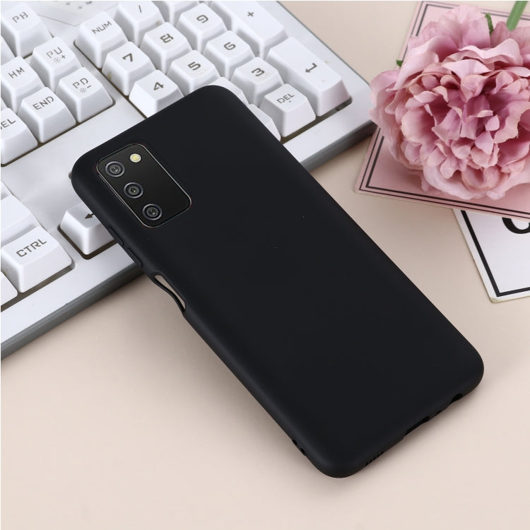 For Samsung Galaxy A03s (166.59mm) Pure Color Liquid Silicone Shockproof Full Coverage Case