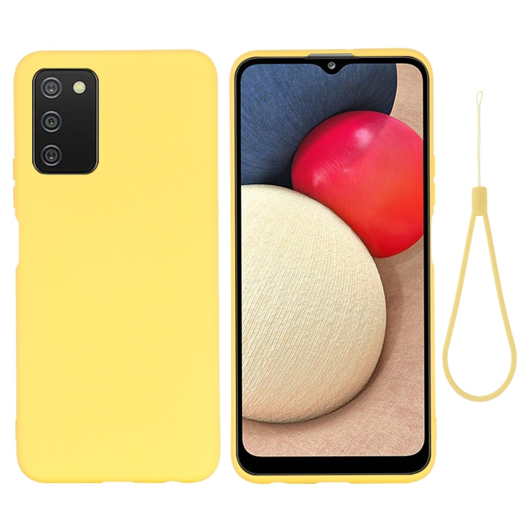 For Samsung Galaxy A03s (166.59mm) Pure Color Liquid Silicone Shockproof Full Coverage Case