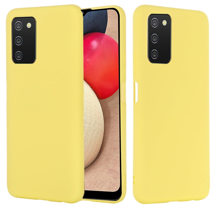 For Samsung Galaxy A03s (166.59mm) Pure Color Liquid Silicone Shockproof Full Coverage Case