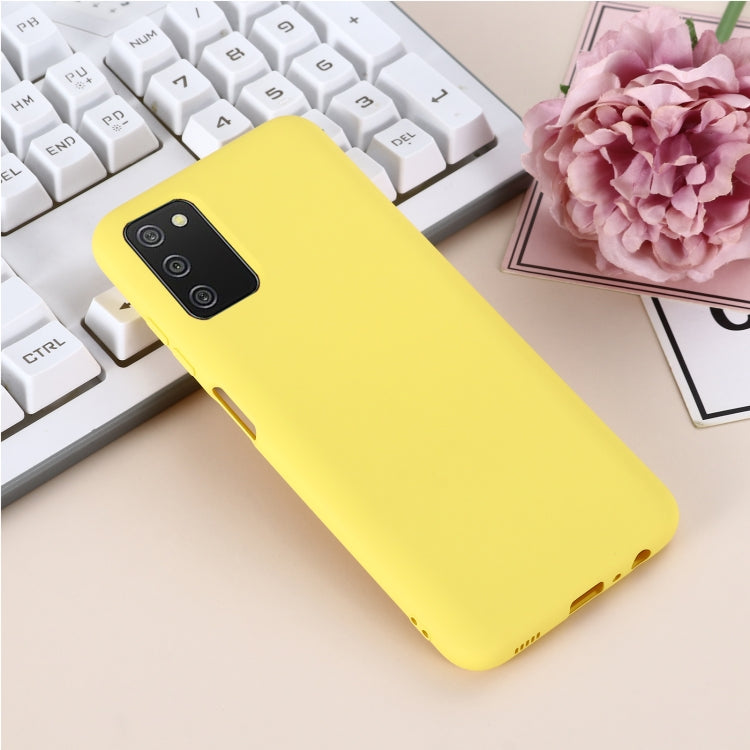 For Samsung Galaxy A03s (166.59mm) Pure Color Liquid Silicone Shockproof Full Coverage Case