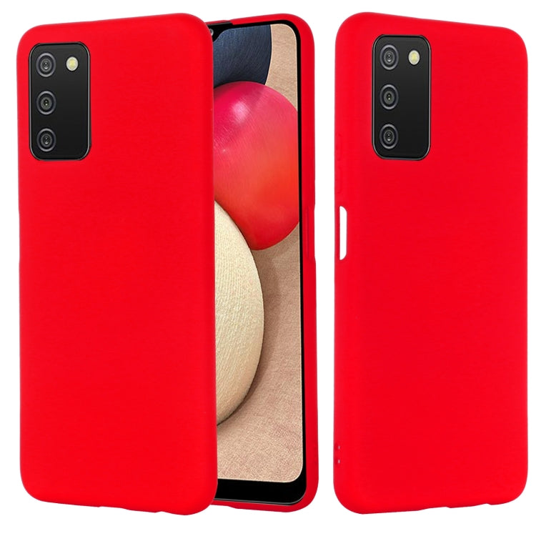 For Samsung Galaxy A03s (166.59mm) Pure Color Liquid Silicone Shockproof Full Coverage Case
