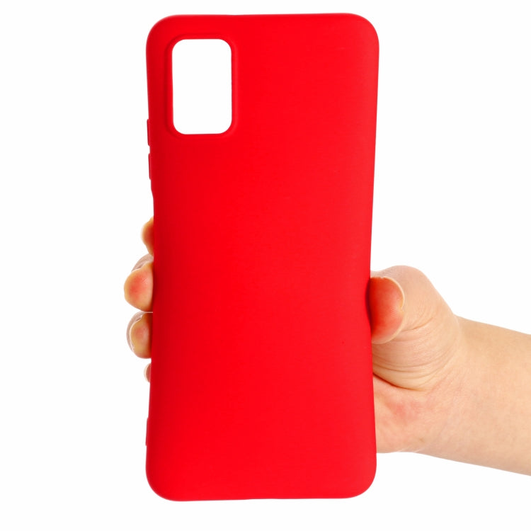 For Samsung Galaxy A03s (166.59mm) Pure Color Liquid Silicone Shockproof Full Coverage Case
