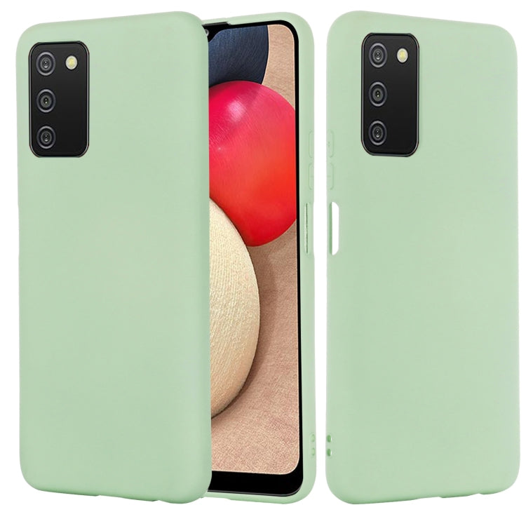 For Samsung Galaxy A03s (166.59mm) Pure Color Liquid Silicone Shockproof Full Coverage Case