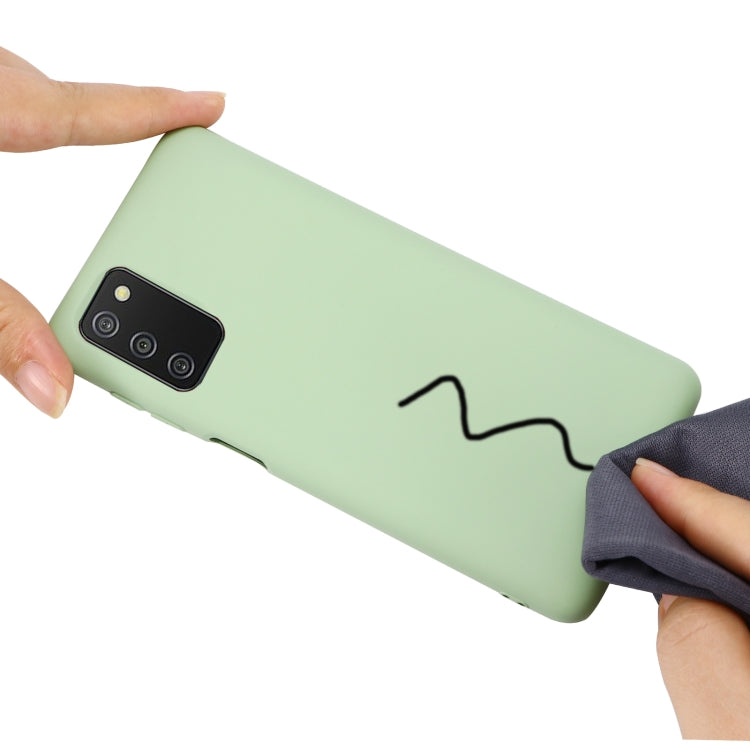 For Samsung Galaxy A03s (166.59mm) Pure Color Liquid Silicone Shockproof Full Coverage Case