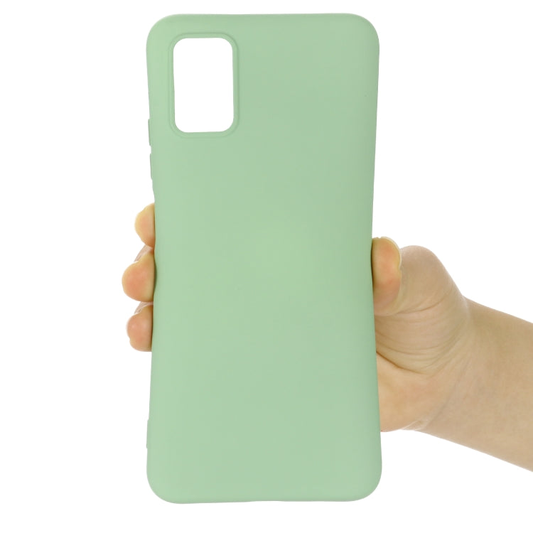 For Samsung Galaxy A03s (166.59mm) Pure Color Liquid Silicone Shockproof Full Coverage Case