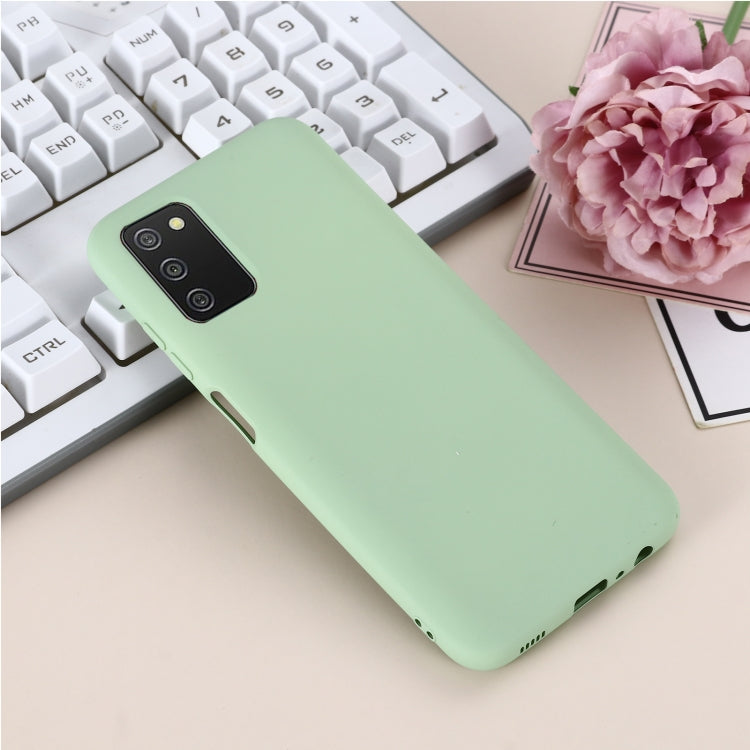 For Samsung Galaxy A03s (166.59mm) Pure Color Liquid Silicone Shockproof Full Coverage Case