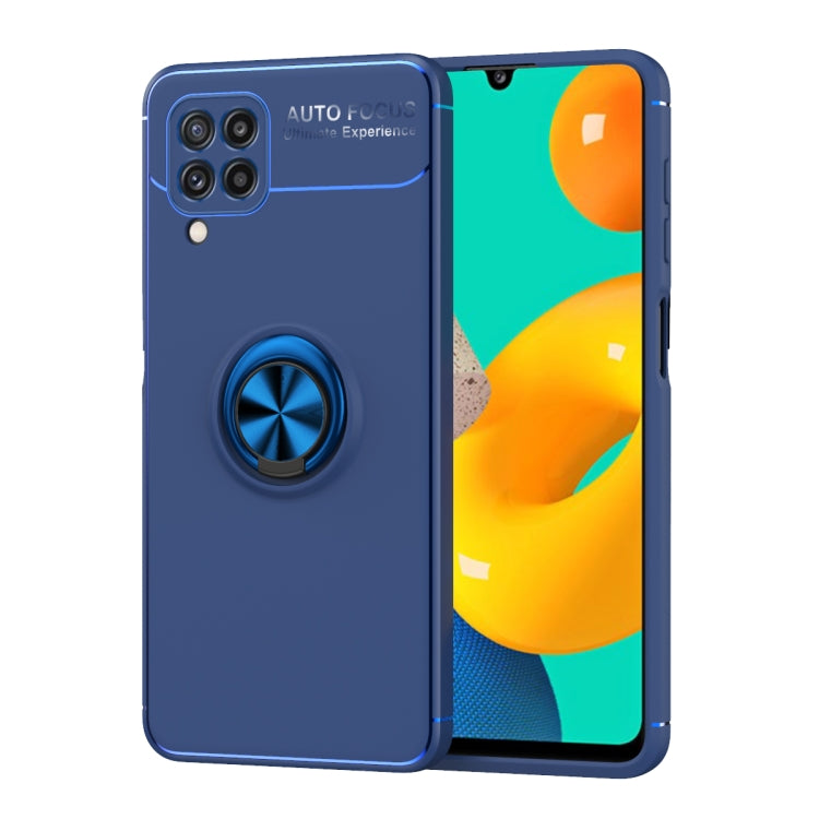 For Samsung Galaxy M32 4G Indian Version Metal Ring Holder 360 Degree Rotating TPU Case