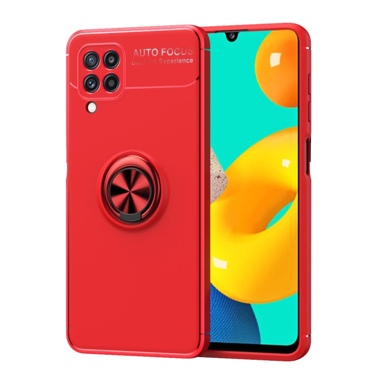 For Samsung Galaxy M32 4G Indian Version Metal Ring Holder 360 Degree Rotating TPU Case