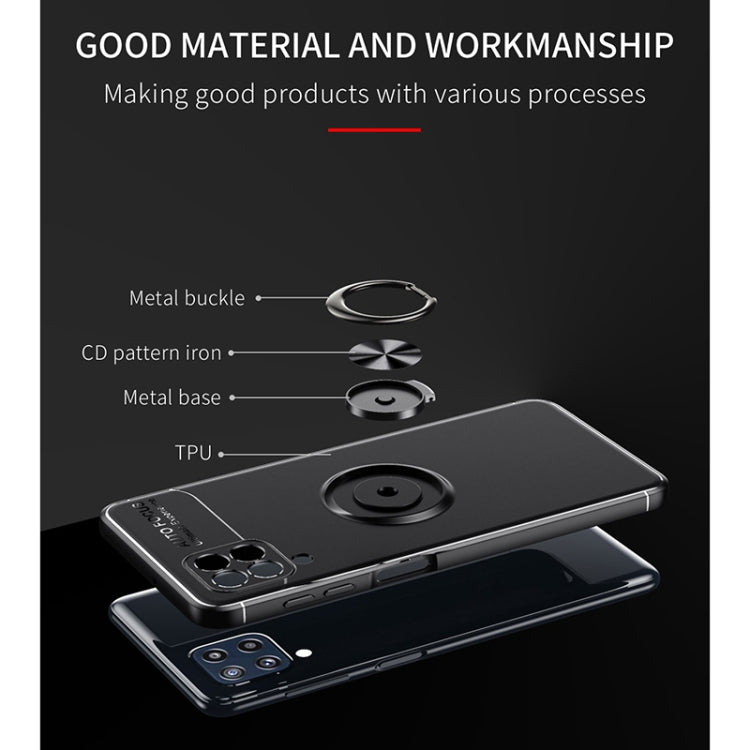 For Samsung Galaxy M32 4G Indian Version Metal Ring Holder 360 Degree Rotating TPU Case