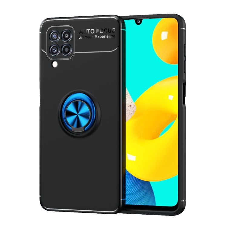 For Samsung Galaxy M32 4G Indian Version Metal Ring Holder 360 Degree Rotating TPU Case