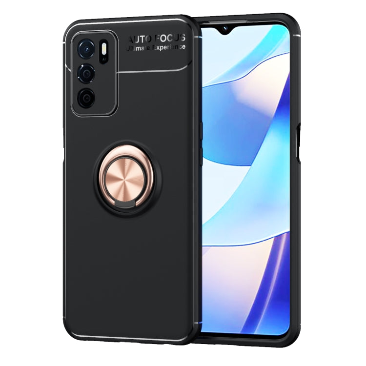 For OPPO A16 Metal Ring Holder 360 Degree Rotating TPU Case