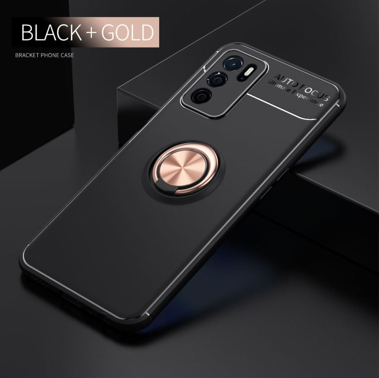 For OPPO A16 Metal Ring Holder 360 Degree Rotating TPU Case