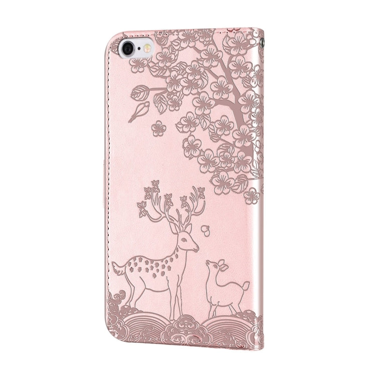 Sika Deer Embossing Pattern Horizontal Flip PU Leather Case with Holder & Card Slot & Wallet & Photo Frame For iPhone 6 / 6s