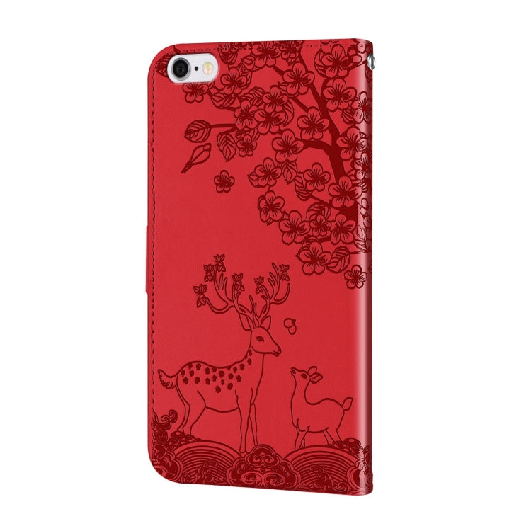 Sika Deer Embossing Pattern Horizontal Flip PU Leather Case with Holder & Card Slot & Wallet & Photo Frame For iPhone 6 Plus / 6s Plus