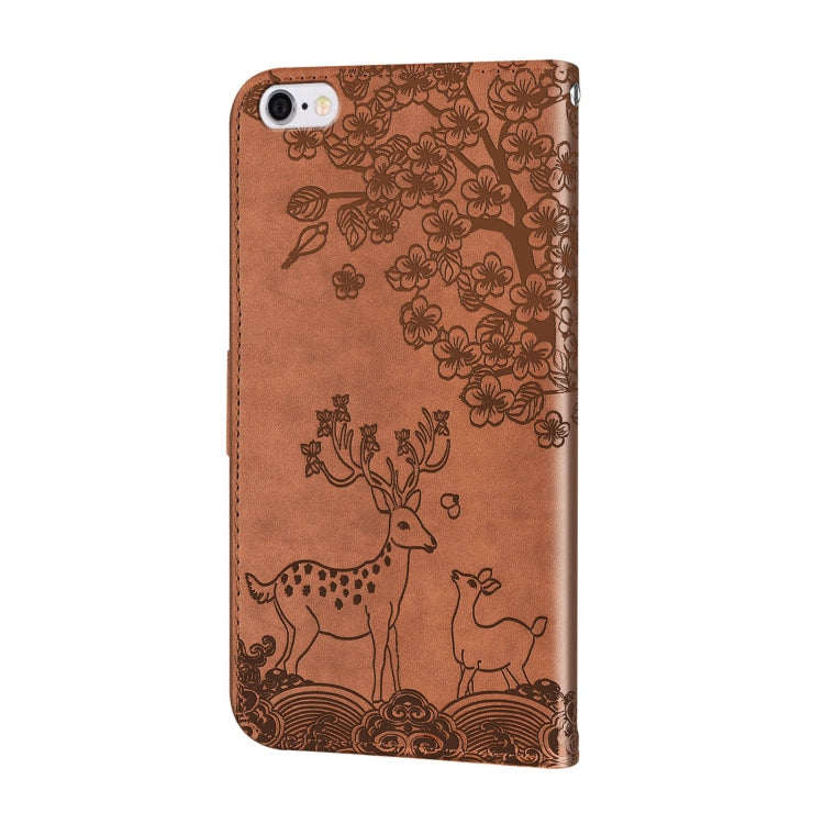 Sika Deer Embossing Pattern Horizontal Flip PU Leather Case with Holder & Card Slot & Wallet & Photo Frame For iPhone 6 Plus / 6s Plus