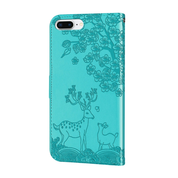 Sika Deer Embossing Pattern Horizontal Flip PU Leather Case with Holder & Card Slot & Wallet & Photo Frame For iPhone 8 Plus / 7 Plus