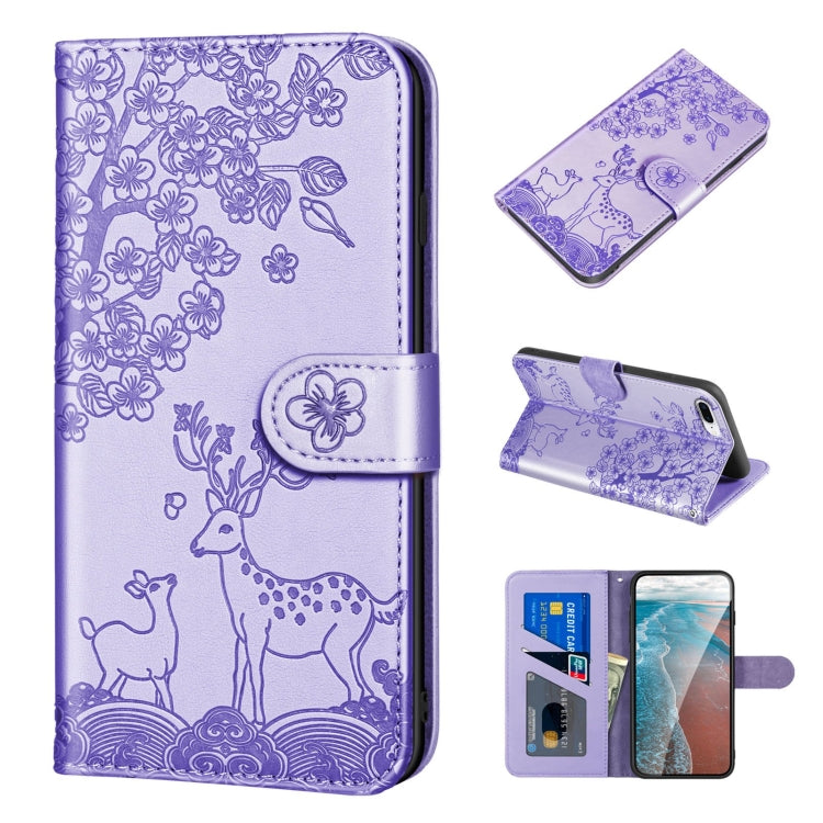 Sika Deer Embossing Pattern Horizontal Flip PU Leather Case with Holder & Card Slot & Wallet & Photo Frame For iPhone 8 Plus / 7 Plus