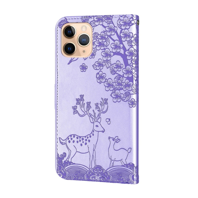 For iPhone 11 Pro Sika Deer Embossing Pattern Horizontal Flip PU Leather Case with Holder & Card Slot & Wallet & Photo Frame