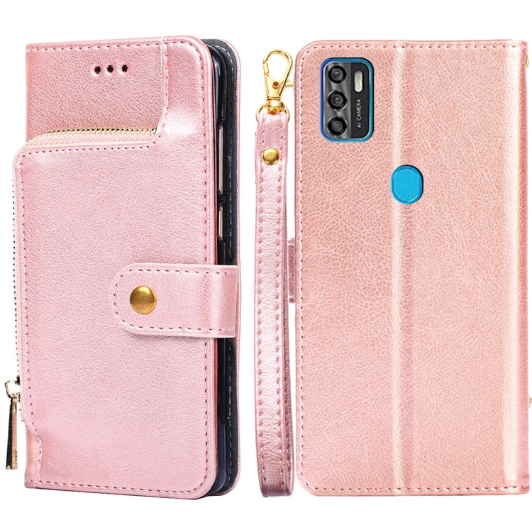 For ZTE Blade A7s 2020 Zipper Bag PU + TPU Horizontal Flip Leather Case with Holder & Card Slot & Wallet & Lanyard