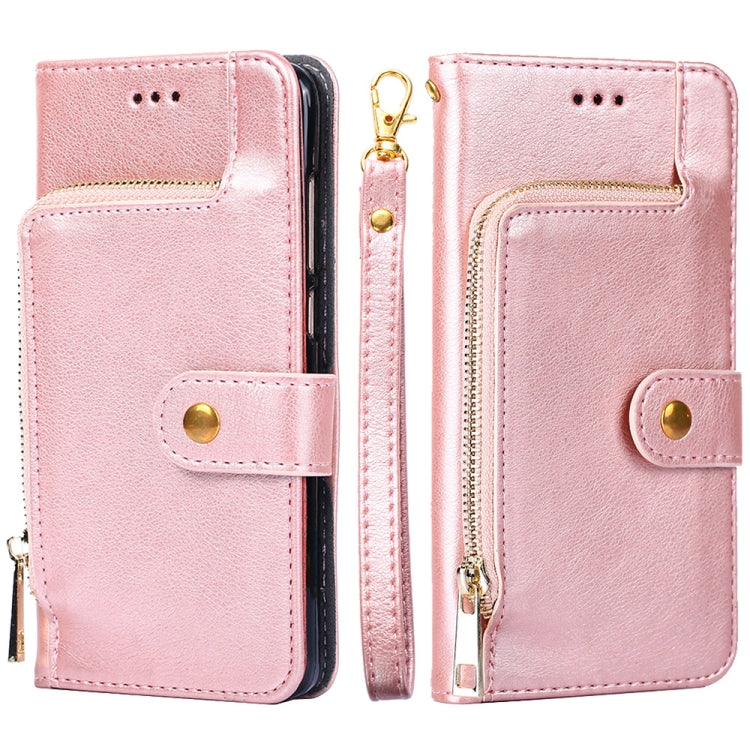 For ZTE Axon 30 Pro 5G Zipper Bag PU + TPU Horizontal Flip Leather Case with Holder & Card Slot & Wallet & Lanyard
