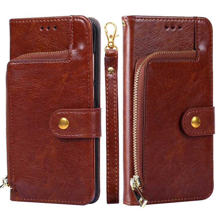 For ZTE Axon 30 Pro 5G Zipper Bag PU + TPU Horizontal Flip Leather Case with Holder & Card Slot & Wallet & Lanyard