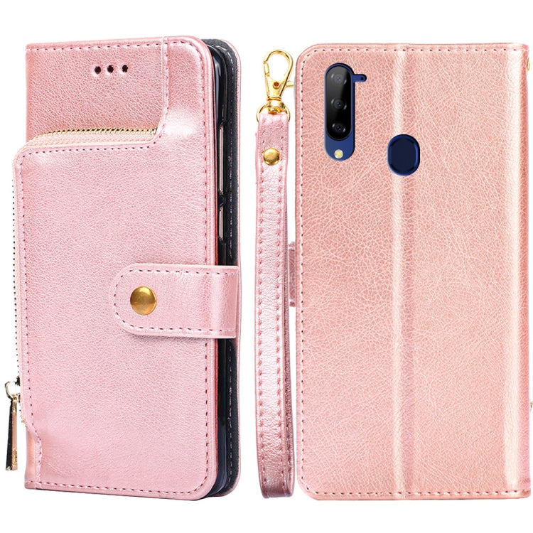 For ZTE Libero 5G Zipper Bag PU + TPU Horizontal Flip Leather Case with Holder & Card Slot & Wallet & Lanyard