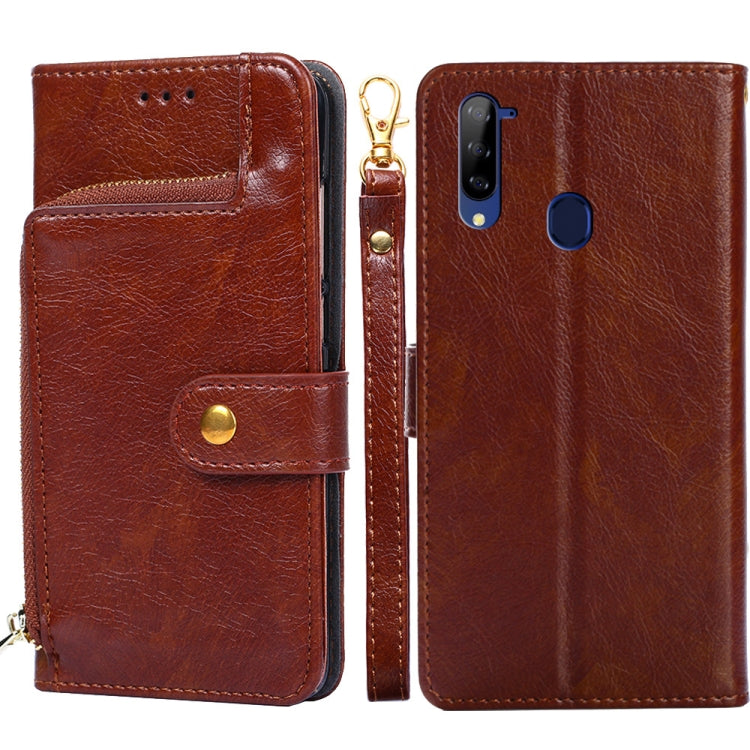 For ZTE Libero 5G Zipper Bag PU + TPU Horizontal Flip Leather Case with Holder & Card Slot & Wallet & Lanyard