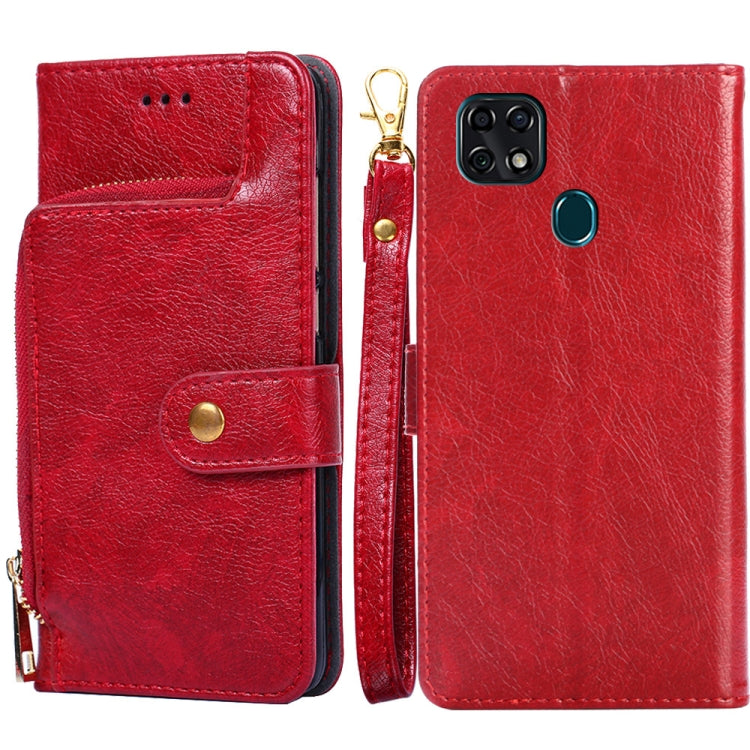 For ZTE Blade V2020 5G Zipper Bag PU + TPU Horizontal Flip Leather Case with Holder & Card Slot & Wallet & Lanyard