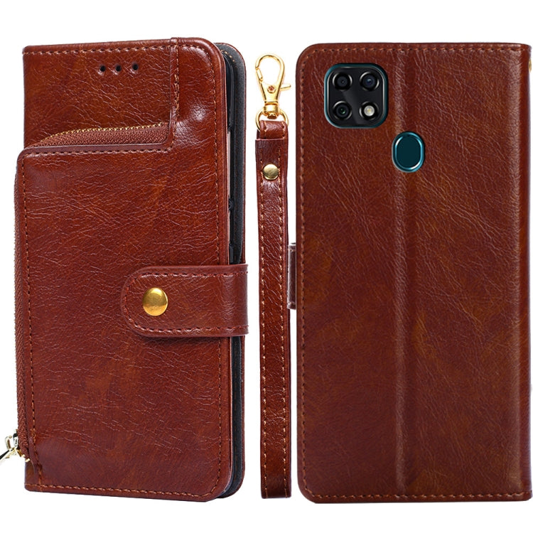 For ZTE Blade V2020 5G Zipper Bag PU + TPU Horizontal Flip Leather Case with Holder & Card Slot & Wallet & Lanyard