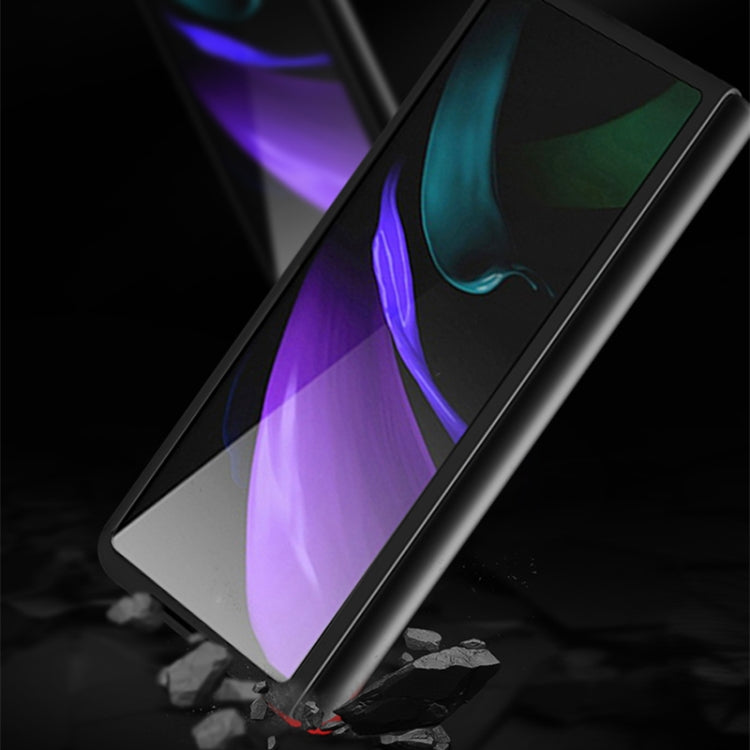 For Samsung Galaxy Z Fold3 5G Carbon Fiber Texture Shockproof Splicing Leather Case