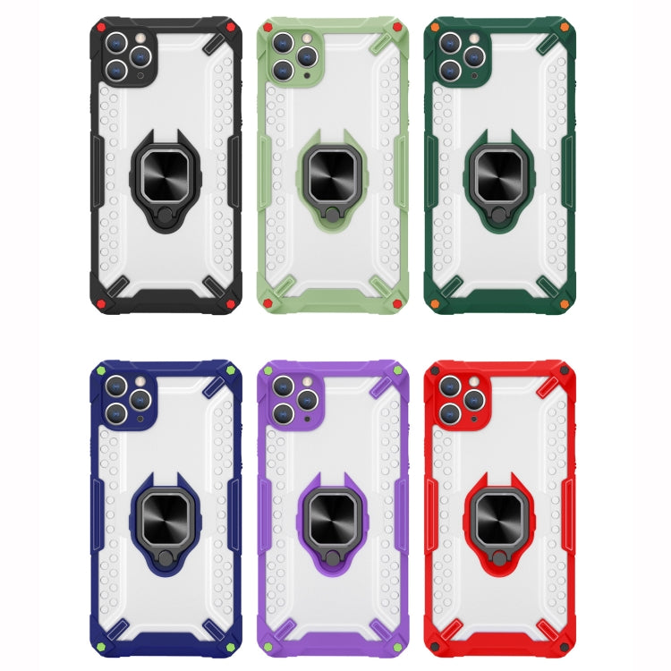 For iPhone 13 Matte TPU + PC Magnetic Shockproof Case with Ring Holder