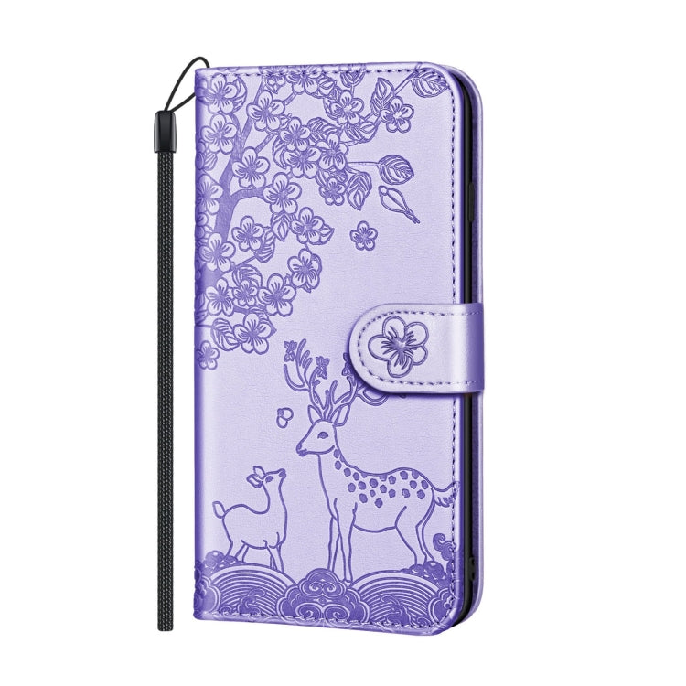 For Samsung Galaxy S21+ 5G Sika Deer Embossing Pattern Horizontal Flip PU Leather Case with Holder & Card Slot & Wallet & Photo Frame