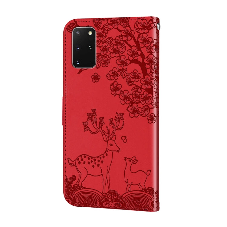 For Samsung Galaxy S20+ Sika Deer Embossing Pattern Horizontal Flip PU Leather Case with Holder & Card Slot & Wallet & Photo Frame